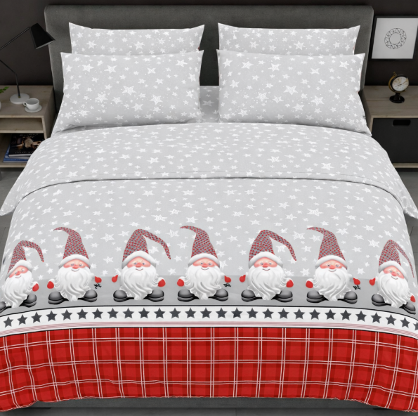 Комплект постельного белья бязь Новогодние гномики Комплект постельного белья бязь Новогодние гномики