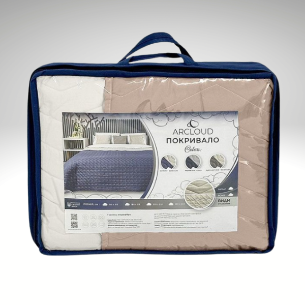 Покрывало стеганое двусторонее беж - кофе 3 Покрывало стеганое двусторонее беж - кофе 3