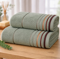 Полотенце Stripe Cotton оливковый — 600 г/м², 100% хлопок (Узбекистан) 