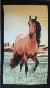 Пляжное полотенце Лошадь велюр/махра   