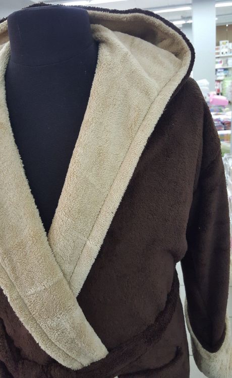 Мужской халат микрофибра  Турция коричневый