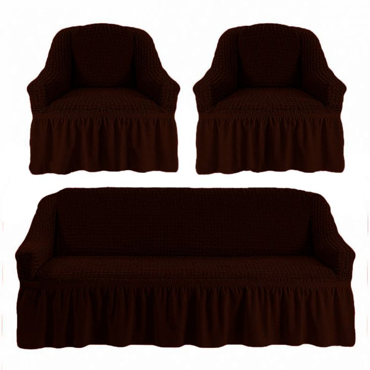 Чехол для мебели (диван + 2 кресла) черный шоколад