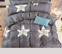Подростковый постельный набор ранфорс Звезды серый