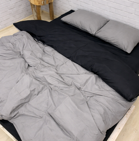 Комплект постельного белья бязь двухцветный Серо-Чёрный Комплект постельного белья бязь двухцветный Серо-Чёрный