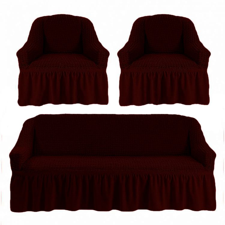 Чехол для мебели (диван + 2 кресла) вишневый