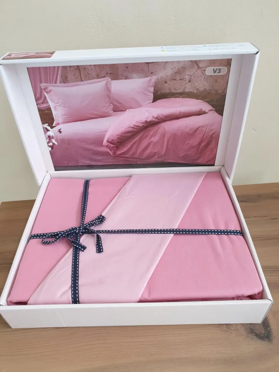 Постельный комплект Pure Series V3 Ranforce Deluxe розовый на подарок