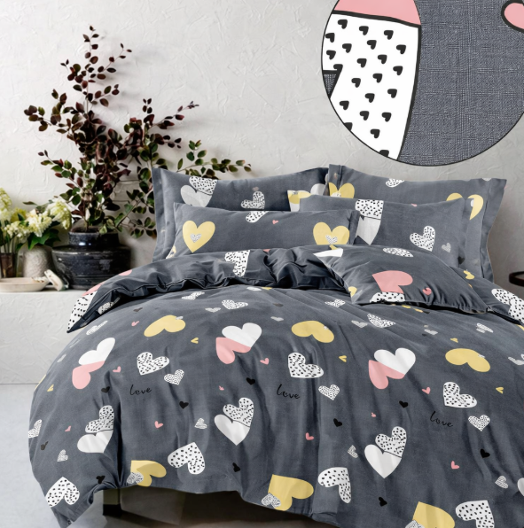 Комплект постельного белья бязь Grey Heart Комплект постельного белья бязь Grey Heart