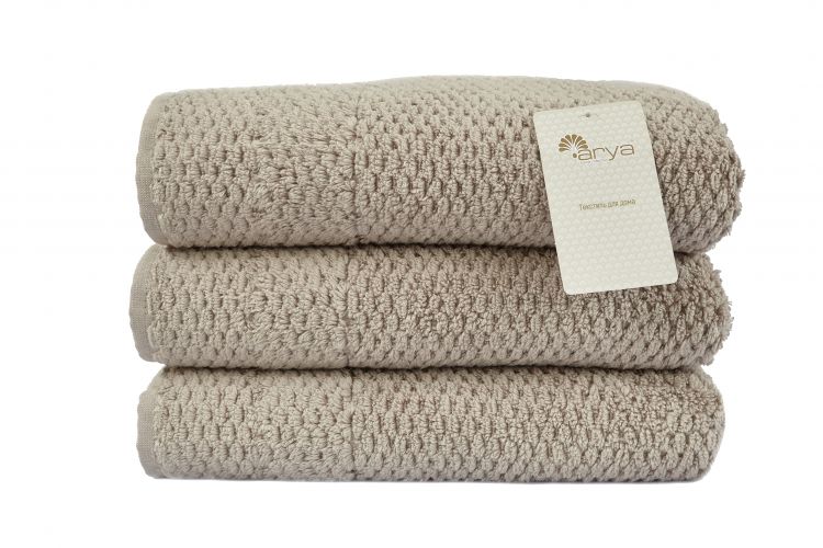 Коричневое полотенце махровое Arno 100х150 купить