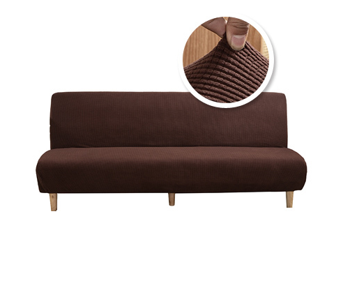 Чехол на диван без подлокотника в коричневом цвете