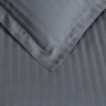 Однотонное белое постельное белье Stripe Sateen Antrasit купить