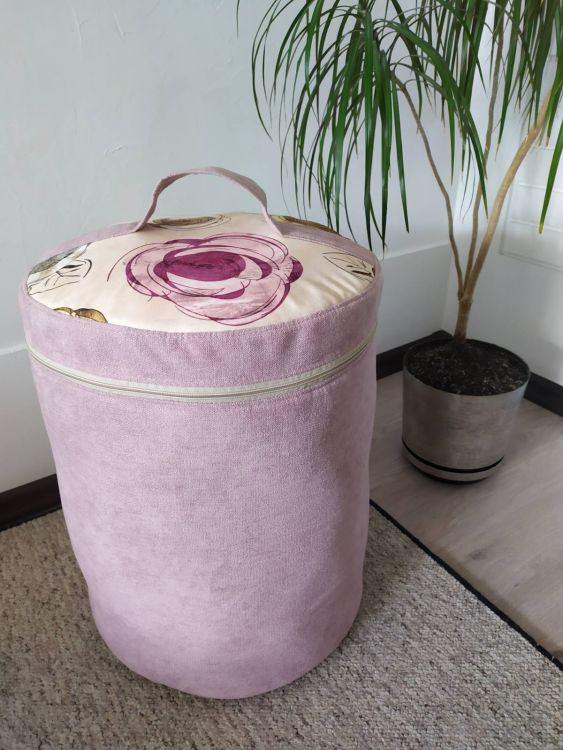 Текстильная корзина для игрушек и вещей Rizo сиреневая в цветы