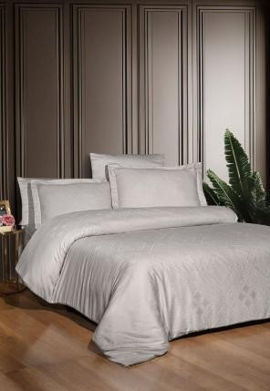 Однотонное постельное белье Etnic Beige сатин жаккард купить
