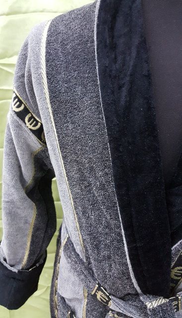 Мужской халат велюр серый V01 ZERON в упаковке