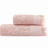Махровое розовое полотенце высокой плотности