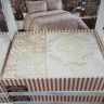Покрывало коричневое Meyra damask Kahve жаккард