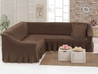 Чехол для мебели (диван угловой с подушкой) коричневый (9)