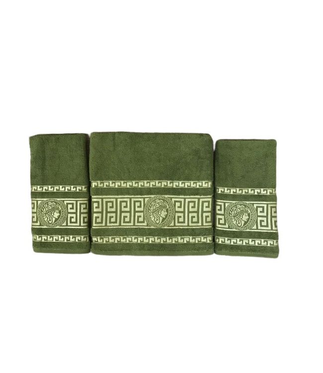 Набор из 3-х зеленых полотенец Gold Soft Life Версаче