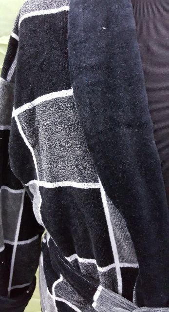 Мужской халат велюр серый V03 ZERON в упаковке