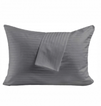 Наволочка темно серая сатин Home Sateen Iron Grey Stripe