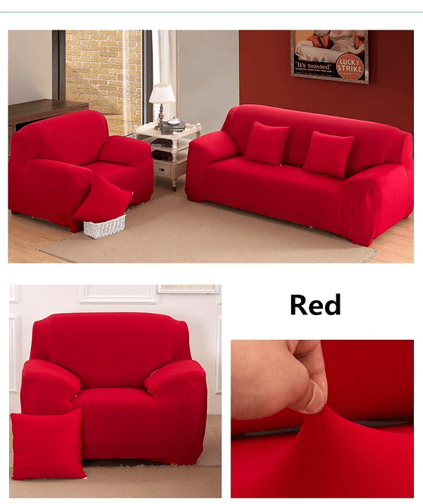 Чехол на кресло 90х140 красного цвета однотонный купить