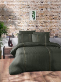 Зеленое постельное белье Elegant Dark Green Ранфорс Deluxe