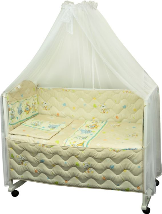 Набор для детской кроватки Руно Радуга 960У Мышка бежевое
