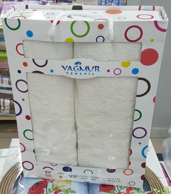 Набор махровых полотенец Yagmur кремовый
