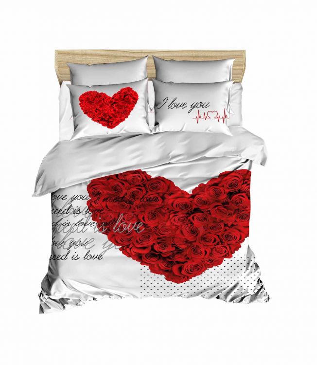 Романтичное постельное белье 3D ранфорс Love You