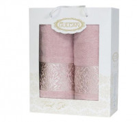 Комплект махровых полотенец Cotton (2 шт) pink