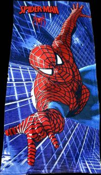 Детское пляжное полотенце Spiderman велюр/махра