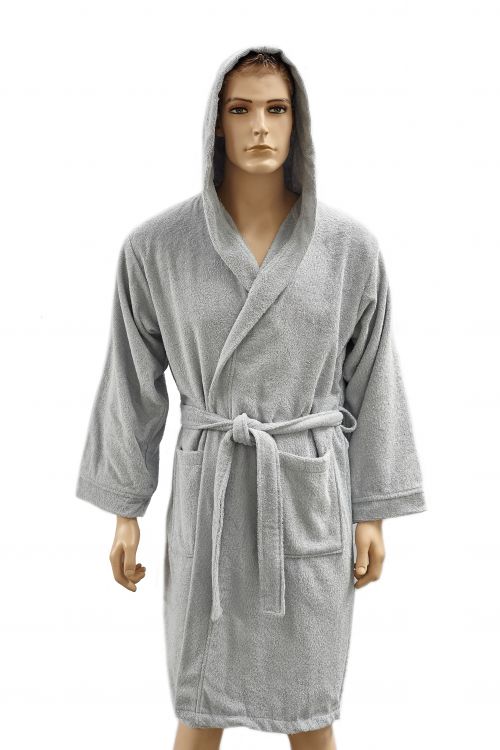 Мужской халат Arya с капюшоном Miranda Soft серый