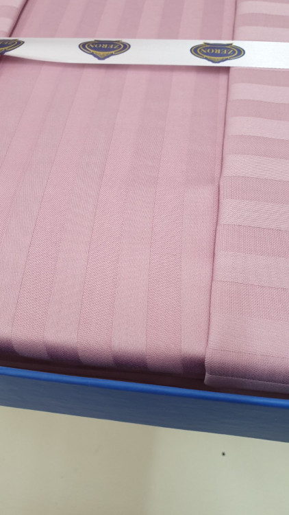 Розовое постельное белье Stripe Sateen Pink в Киеве