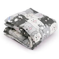 Детское шерстяное одеяло Grey Cat в чехле из бязи