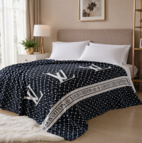 Плед темный микрофибра LOUIS VUITTON Wellsoft  