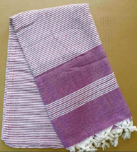 Пляжное полотенце Peshtemal фиолетово-лиловое полоска