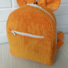 Детский текстильный рюкзак с ушками Микки оранжевый для девочки
