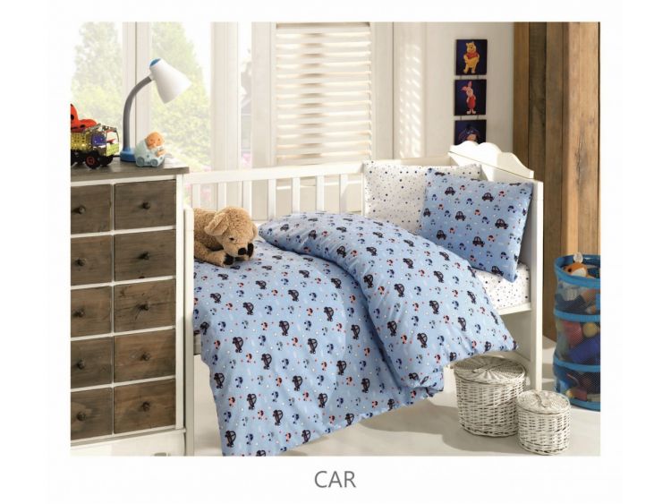 Детский комплект в кроватку ранфорс Car Arya