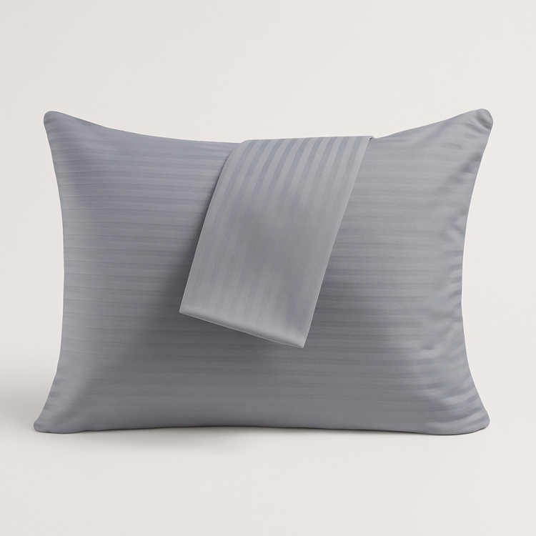 Наволочка серая сатин Soft Grey Stripe U-tek