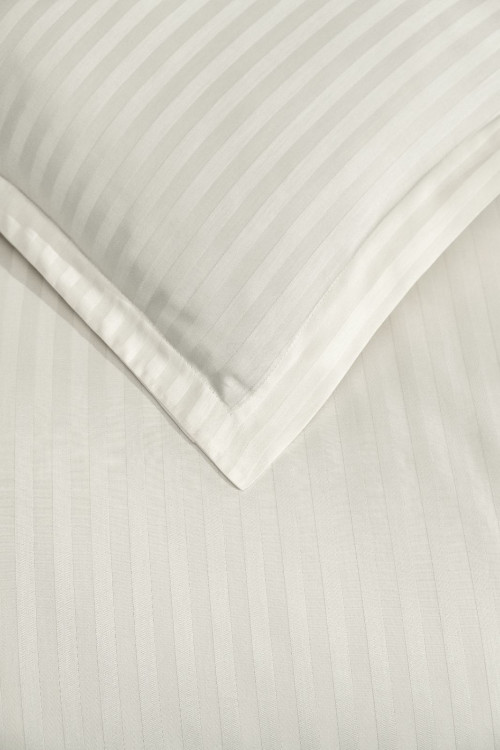 Однотонное кремовое постельное белье Vertical Stripe Sateen Cream купить