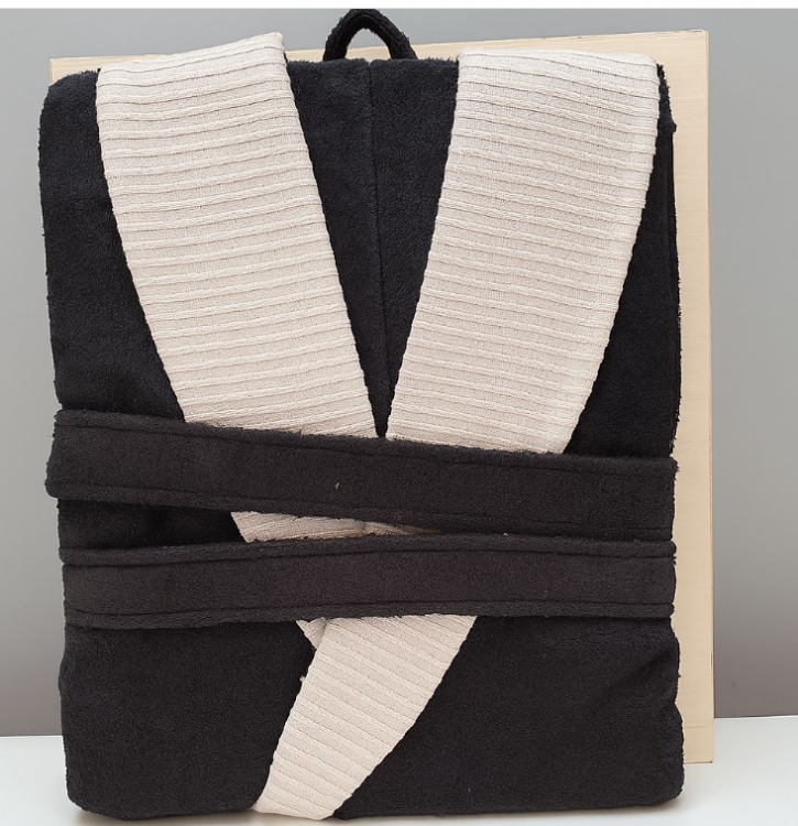 Мужской халат бамбук длинный без капюшона коричневый Турция 2