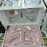 Скатерть розовая в наборе с салфетками 35х35, жаккард