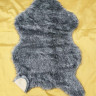 Меховый коврик в комнату Шкурка 90х150 темно-серый V-41, акрил