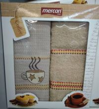 Кухонные полотенца махра/вафля 50x70 (2шт.) Кофе