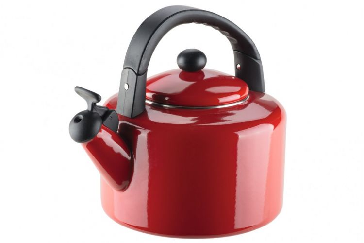 Эмалированный чайник со свистком, 2,8л Granchio Allegro Rosso красный 88630