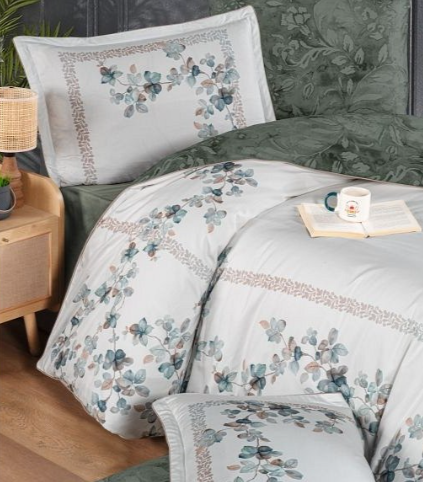 Постельное белье la romano сатин premium египетский хлопок Lina Green2