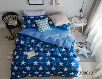 Комплект постельного белья Звезды синие сатин 