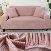 Чехол на 3-х местный диван 195х230 Розовый трикотаж-жакард