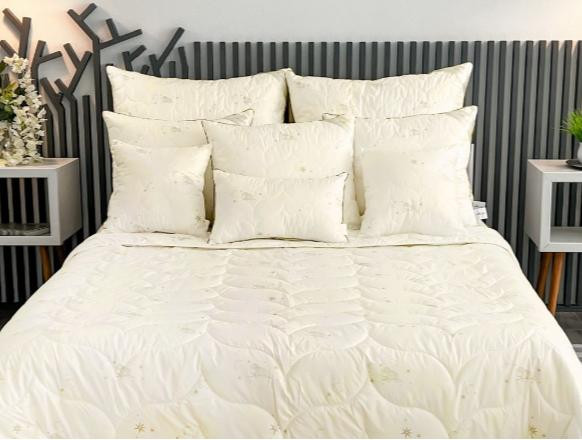 Одеяло теплое шерстяное Merino Beige в микрофибре