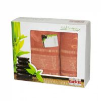 Набор бамбуковых полотенец в коробке Bamboo Терракот