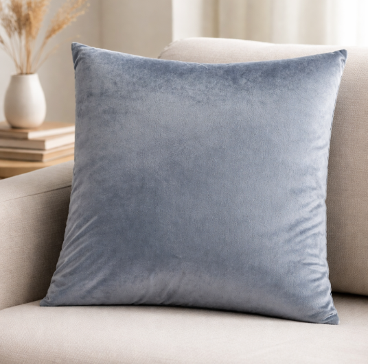 Наволочка - чехол велюр цвет серый